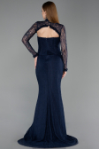 Abendkleid Lang Spitze Marineblau ABU6207