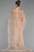 Abendkleid Lang Perlenbesetzt Gold ABU6220