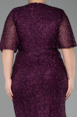 Violette Abendkleid İn Übergröße Lang ABU4542