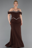 Abendkleid in Übergröße Lang Braun ABU6199
