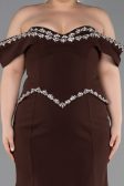 Abendkleid in Übergröße Lang Braun ABU6199