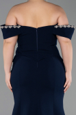 Abendkleid in Übergröße Lang Marineblau ABU6199