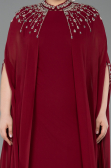 Weinrot Abendkleid İn Übergröße Chiffon Lang ABU5845