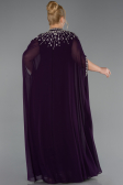 Violett dunkel Abendkleid İn Übergröße Chiffon Lang ABU5845