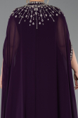 Violett dunkel Abendkleid İn Übergröße Chiffon Lang ABU5845