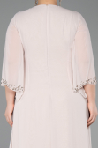 Abendkleid in Übergröße Lang Chiffon Beige ABU6177