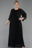 Abendkleid in Übergröße Lang Chiffon Schwarz ABU6177