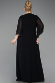 Abendkleid in Übergröße Lang Chiffon Schwarz ABU6177