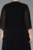 Abendkleid in Übergröße Lang Chiffon Schwarz ABU6177