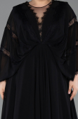 Abendkleid in Übergröße Lang Chiffon Schwarz ABU6178