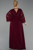 Abendkleid in Übergröße Lang Chiffon Kirschrot ABU6178