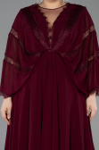 Abendkleid in Übergröße Lang Chiffon Kirschrot ABU6178