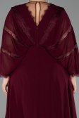 Abendkleid in Übergröße Lang Chiffon Kirschrot ABU6178