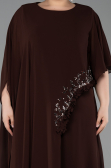 Abendkleid in Übergröße Lang Chiffon Braun ABU6179