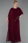 Abendkleid in Übergröße Lang Chiffon Pflaume ABU6179