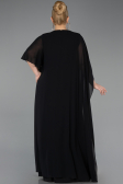 Abendkleid in Übergröße Lang Chiffon Schwarz ABU6179