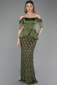 Abendkleid Lang Schuppig Khaki ABU6254