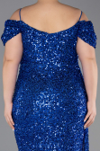 Sächsischblau Abendkleid İn Übergröße Lang ABU5232