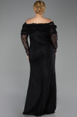 Abendkleid in Übergröße Lang Spitze Schwarz ABU6305