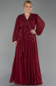 Weinrot Abendgarderobe İn Großen Größen Chiffon Lang ABU3075