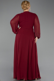 Weinrot Abendgarderobe İn Großen Größen Chiffon Lang ABU3075