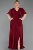 Abendkleid in Übergröße Lang Chiffon Weinrot ABU6309