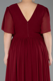 Abendkleid in Übergröße Lang Chiffon Weinrot ABU6309