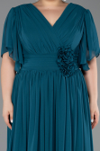 Abendkleid in Übergröße Lang Chiffon Grün ABU6309