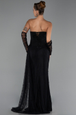 Abendkleid Lang Spitze Schwarz ABU6319