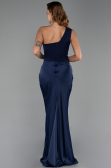 Abschlusskleid Lang Satin Marineblau ABU6331
