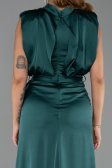 Abendkleid Lang Satin Smaragdgrün ABU2133