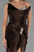Abendkleid Lang Chiffon Dunkelbraun ABU6336