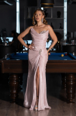 Abendkleid Lang Chiffon Puder ABU6336