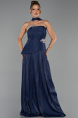 Abendkleid Lang Chiffon Marineblau ABU6335