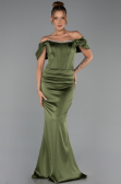 Abendkleid im Meerjungfrau-Stil Lang Satin Khaki ABU6090