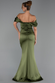 Abendkleid im Meerjungfrau-Stil Lang Satin Khaki ABU6090