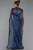 Abendkleid Lang Schuppig Marineblau ABU6343