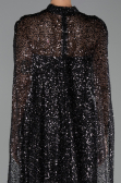 Abendkleid Lang Schuppig Schwarz ABU6343