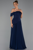Abendkleid Lang Chiffon Marineblau ABU6345