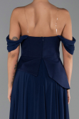 Abendkleid Lang Chiffon Marineblau ABU6345