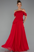 Abendkleid Lang Chiffon Rot ABU6345