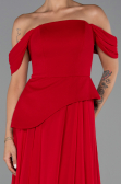 Abendkleid Lang Chiffon Rot ABU6345