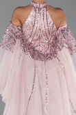 Standesamtkleid Lang Perlenbesetzt Puder ABU6348