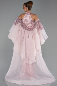 Standesamtkleid Lang Perlenbesetzt Puder ABU6348