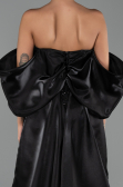 Abendkleid Lang Perlenbesetzt Schwarz ABU6351