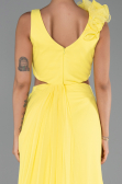 Abschlusskleid Lang Chiffon Gelb ABU6354