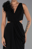 Abschlusskleid Lang Chiffon Schwarz ABU6354