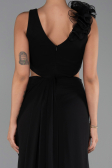 Abschlusskleid Lang Chiffon Schwarz ABU6354
