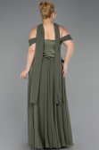 Abendgarderobe in Großen Größen Lang Chiffon Khaki ABU5551