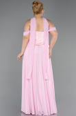 Abendgarderobe in Großen Größen Lang Chiffon Puder ABU5551